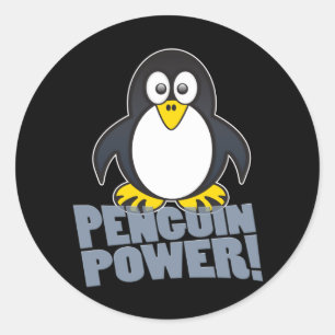 Linux Penguin Power Ronde Sticker