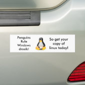 linux-pinguïn-tux bumpersticker (Op auto)