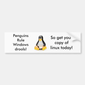 linux-pinguïn-tux bumpersticker