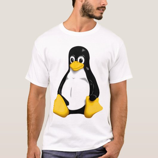 Linux/Powered by ubuntu T-shirt (Voorkant)
