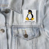 Linux-revolutie Vierkante Button 5,1 Cm (In situ)
