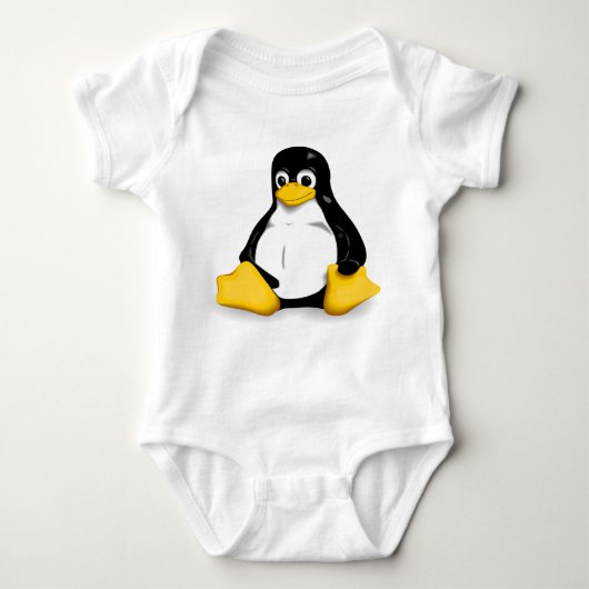 Linux Tux Organic Baby Creeper Romper (Voorkant)
