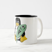 LINUX TUX PENGUIN FISH TWEEKLEURIGE KOFFIEMOK (Voorkant rechts)