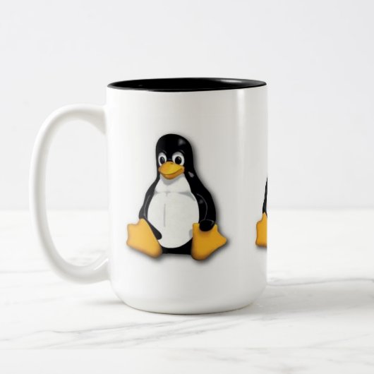Linux Tux Penguin-Mok Tweekleurige Koffiemok (Links)