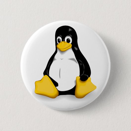 Linux Tux Pin-back-Button Ronde Button 5,7 Cm (Voorkant)