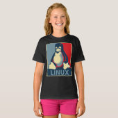 Linux tux pingouin obama poster T-shirt classique (Devant entier)