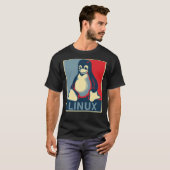 Linux tux pingouin obama poster T-shirt classique (Devant entier)