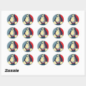 Linux tux pinguïn klassiek obama poster ronde sticker (Vel)