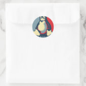 Linux tux pinguïn klassiek obama poster ronde sticker (Tas)