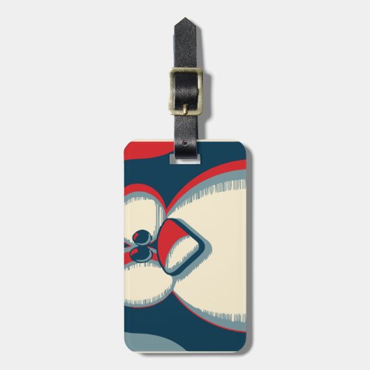 Linux tux pinguin obama poster logo bagagelabel (Voorkant verticaal)