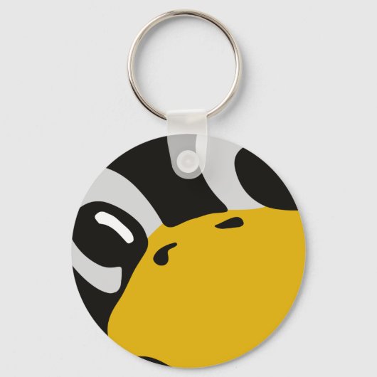 linux tux pinguin ogen portret sleutelhanger (Voorkant)