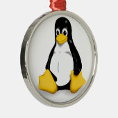 Linux Tux-producten Metalen Ornament (Rechts)