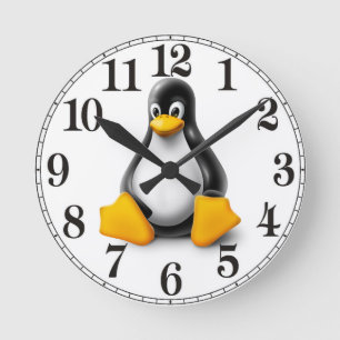 Linux Tux the Penguin Ronde Klok
