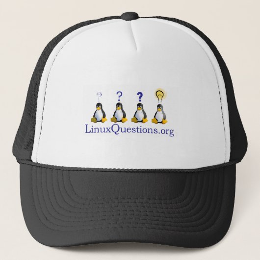 Linux-vragen Logo Trucker Pet (Voorkant)