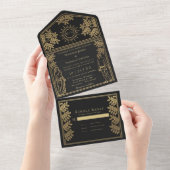 L'invitation de mariage de la carte de tarot en or (Déchirure)