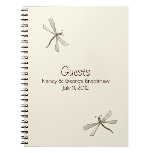 L'invité de libellule signent dedans le carnet (Devant)