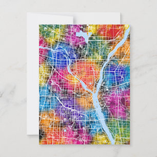 Linyi China Stadsplattegrond Briefkaart