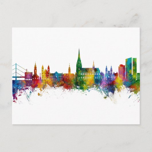 Linz Austria Skyline Briefkaart (Voorkant)