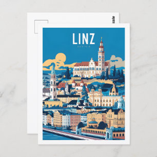 Linz Oostenrijk Beroemde Reisplaats Briefkaart