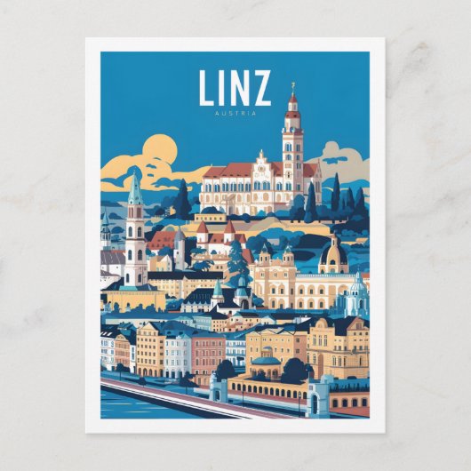 Linz Oostenrijk Beroemde Reisplaats Briefkaart (Voorkant)