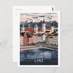 Linz Oostenrijk Beroemde Reisplaats Briefkaart