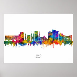 Linz Oostenrijk Skyline Poster