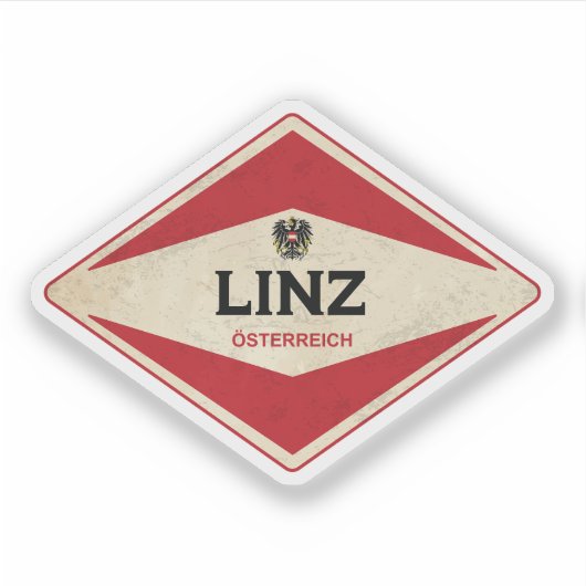 Linz Oostenrijk Vintage Sticker (Voorkant)