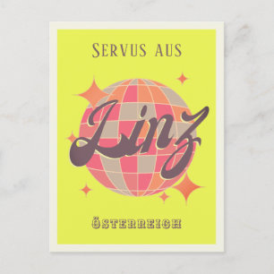 Linz Österreich Oostenrijk neon disco Briefkaart