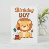 Lion 1st Birthday Invitation Editable (Debout devant)