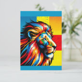 Lion 3,5 x 5 Carte pour notes (Debout devant)