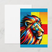 Lion 3,5 x 5 Carte pour notes (Devant / Derrière)