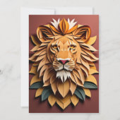 Lion 3D Paper Art Design T-shirt Kaart (Voorkant)
