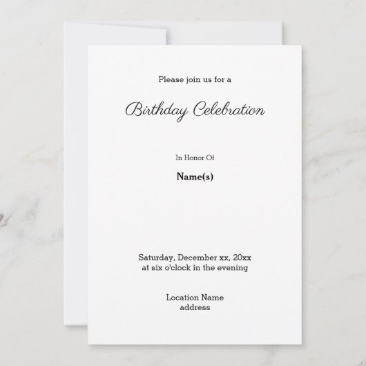 Lion 6880 Invitation d'anniversaire (Dos)