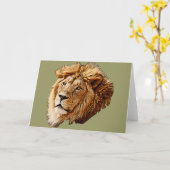 Lion Afbeelding Kaart (Gele Bloem)