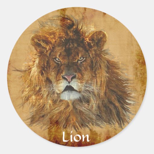 LION AFRICAIN Big Five Big Cat Wildlife Stickers (Devant)
