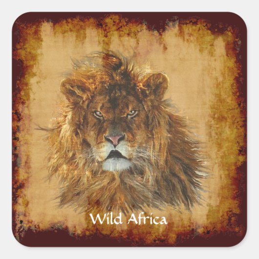 LION AFRICAIN Big Five Big Cat Wildlife Stickers (Devant)