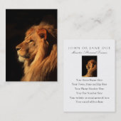 Lion africain puissant - Carte de visite à deux cô (Devant / Derrière)
