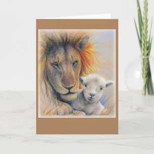 Lion & Agneau, carte pliée standard 5" x 7"