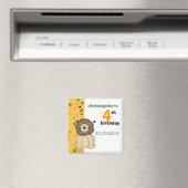 Lion ・ Aimant d'invitation d'anniversaire (In Situ (Lave-vaisselle))