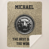 Lion Ancient Symbool in Moderne Trendy Graphics Sherpa Deken (Voorkant)