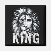 Lion And Jesus King Christian Faith Design Magneet (Voorkant)