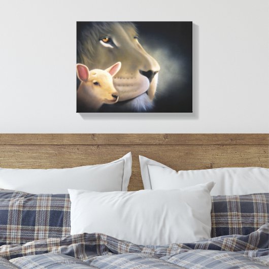 Lion and the Lamb Canvas Afdruk (Insitu (Slaapkamer))