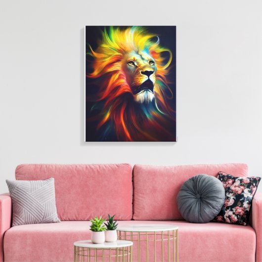 Lion Animal Discovery Adventure Natuur Planet Canvas Afdruk (Insitu (Woonkamer))