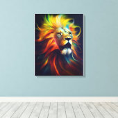 Lion Animal Discovery Adventure Natuur Planet Canvas Afdruk (Insitu (Houten vloer))