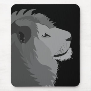 Lion Animal Wildlife Big Cat Black en White Muismat