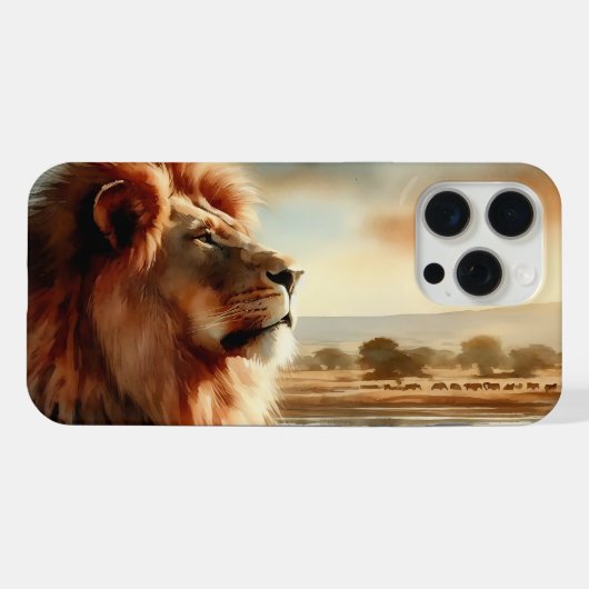 Lion aquarelle dans la savane   (Verso Horizontal)