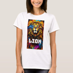Lion Art Color Splash, zomercadeau voor vrouwen T-shirt