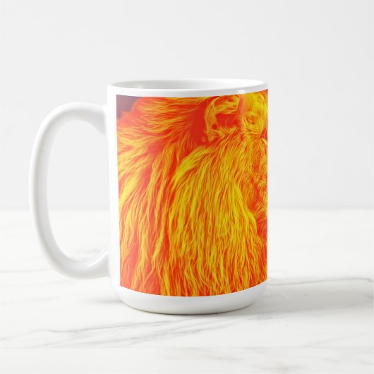 Lion Art Faith Courage Écriture Mug Cup (Gauche)