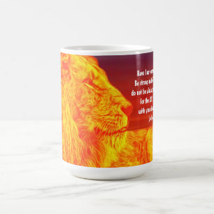 Lion Art Faith Courage Écriture Mug Cup