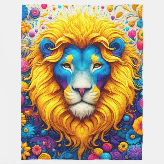 Lion Art Fleece Deken (Voorkant)